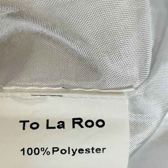 To La Roo Satin Green Cream Pleated Polka Dot Skirt Size 18 Plus - Picture 9 of 9